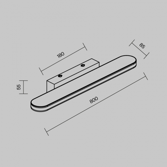 Подсветка Эпик Хром 800 мм, белый абажур 5
