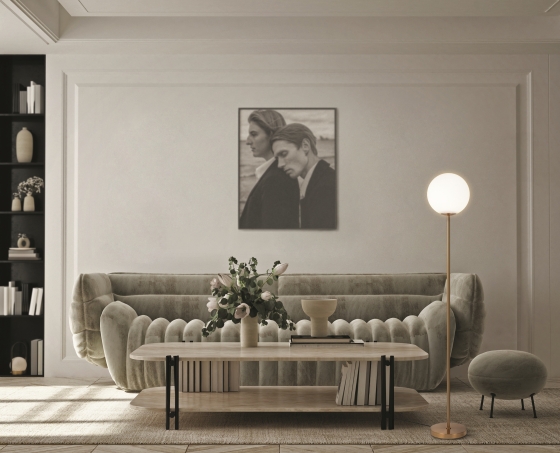 Напольный светильник Ring латунь, белый абажур 6