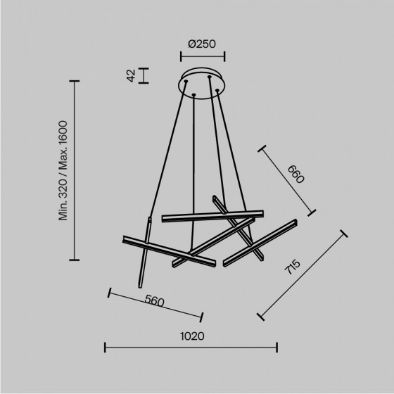 Подвесной светильник Line белый 102 см 2