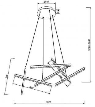 Подвесной светильник Line 102X72X160 CM