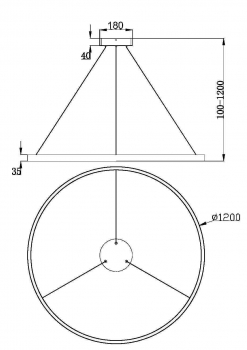 Подвесной светильник Rim 120X120X10 CM