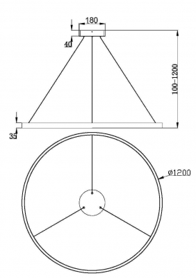 Подвесной светильник Rim 120X120X10 CM 3