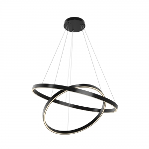 Подвесной светильник Rim черный с белым абажуром