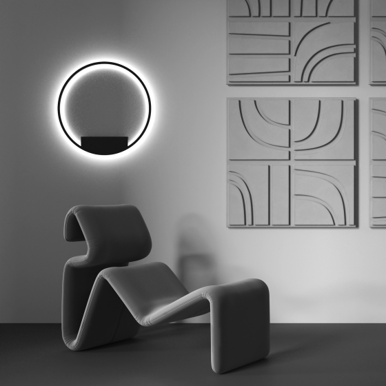 Настенный светильник Rim черный, круглый, 60 см 8