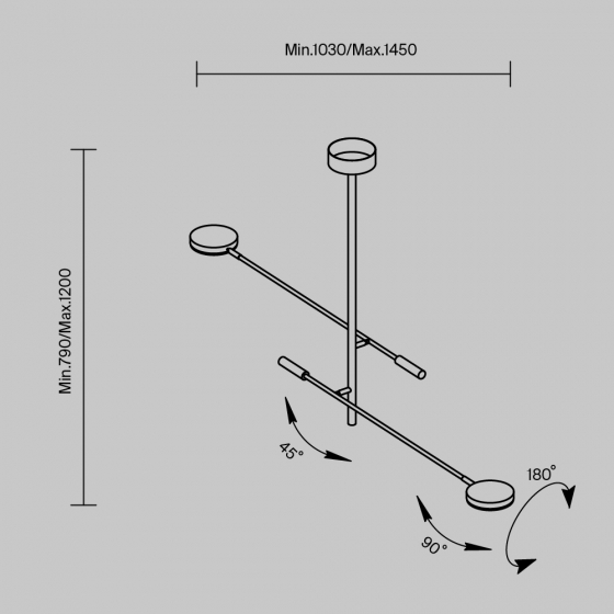 Потолочный светильник Fad черный 1125 мм 7
