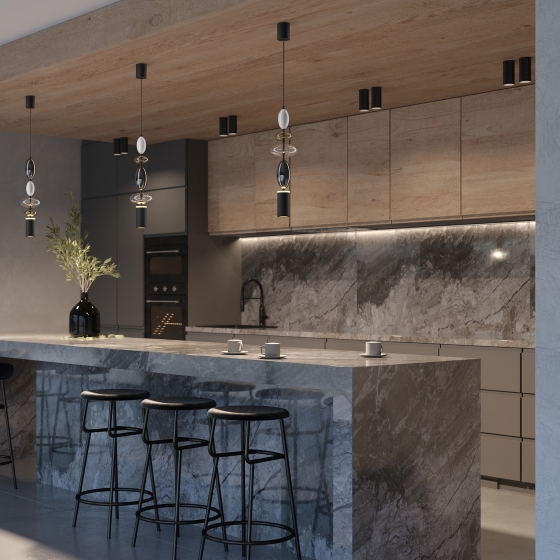 Подвесной светильник Monochrome черный, стекло 2