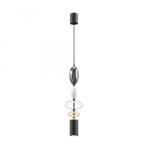 Подвесной светильник Monochrome черный, стекло разноцветное