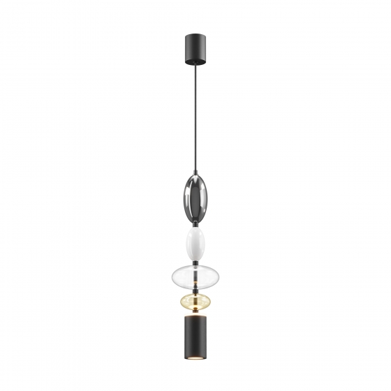 Подвесной светильник Monochrome черный, стекло разноцветное 1