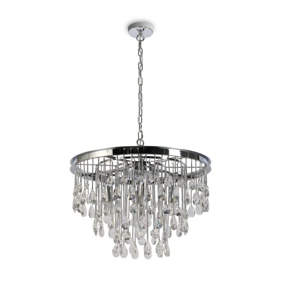 Подвесной светильник Linn хрустальный, хром, 5 плафонов 5