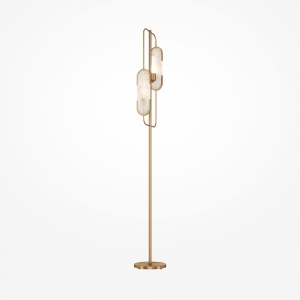 Торшер Marmo латунь, белый абажур