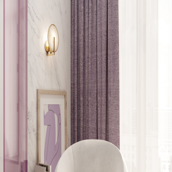 Настенный светильник Мармо латунь, белый абажур 6