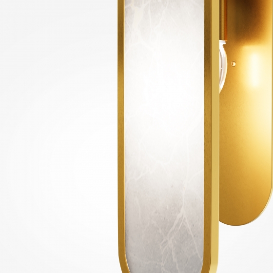 Настенный светильник Marmo латунь, белый абажур 5