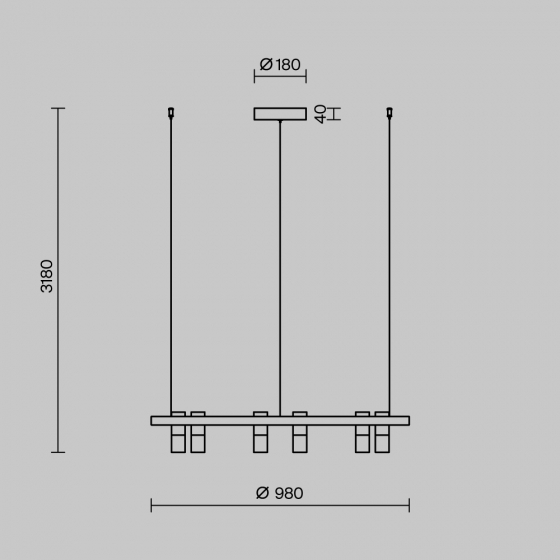Подвесной светильник Satellite черный 12