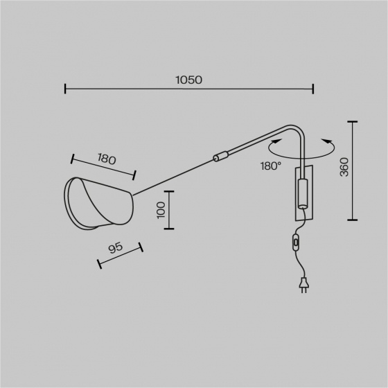 Настенный светильник Mollis черный 9