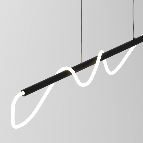 Подвесной светильник Tau черный, белый абажур 14