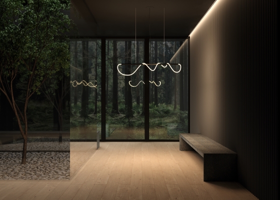 Подвесной светильник Tau черный, белый абажур 12