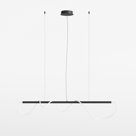 Подвесной светильник Tau черный, белый абажур 15