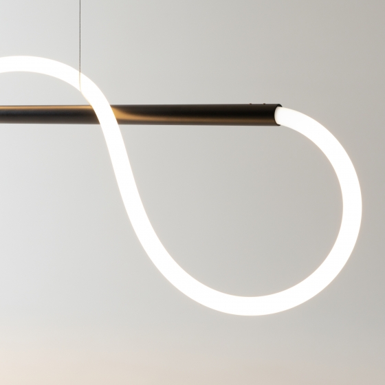 Подвесной светильник Tau черный, белый абажур 6