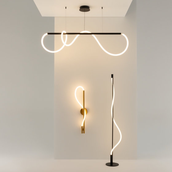 Подвесной светильник Tau черный, белый абажур 8