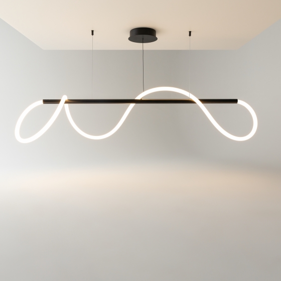 Подвесной светильник Tau черный, белый абажур 7