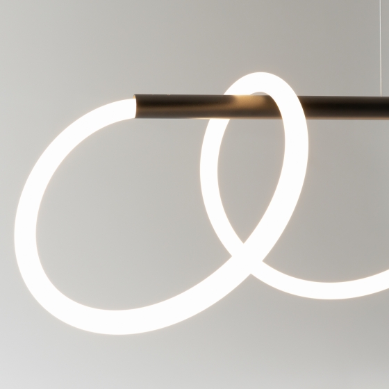 Подвесной светильник Tau черный, белый абажур 5