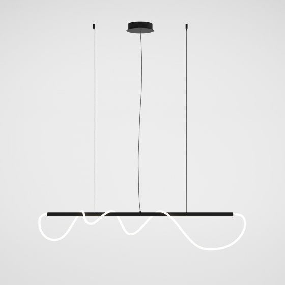 Подвесной светильник Tau черный, белый абажур 1