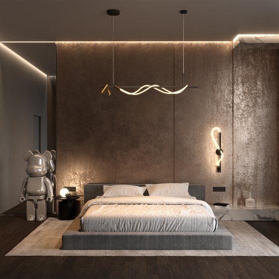 Подвесной светильник Tau черный и золотой 14