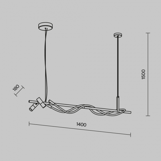 Подвесной светильник Tau черный и золотой 2