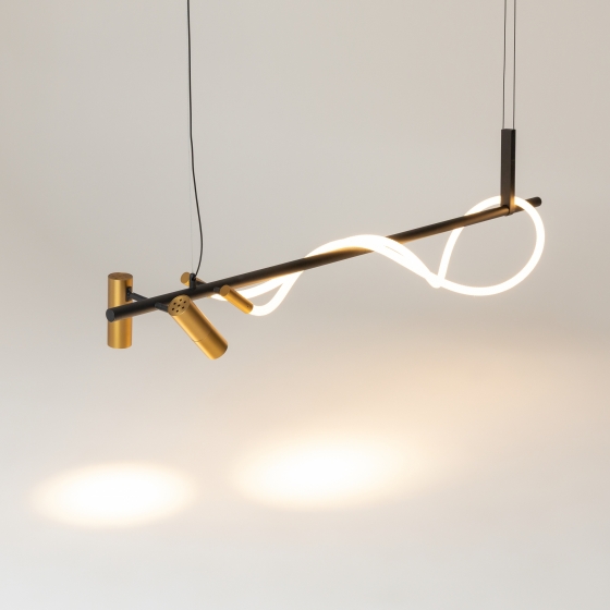 Подвесной светильник Tau черный и золотой 11