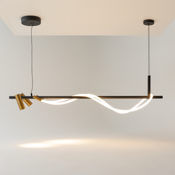 Подвесной светильник Tau черный и золотой 8