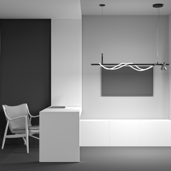 Подвесной светильник Tau черный и золотой 4