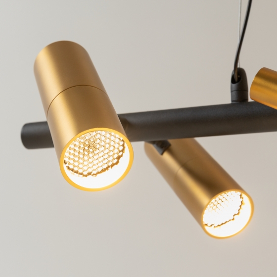 Подвесной светильник Tau черный и золотой 6