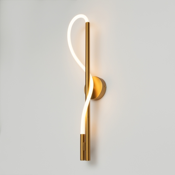 Настенный светильник Тау золотой текстильный 10