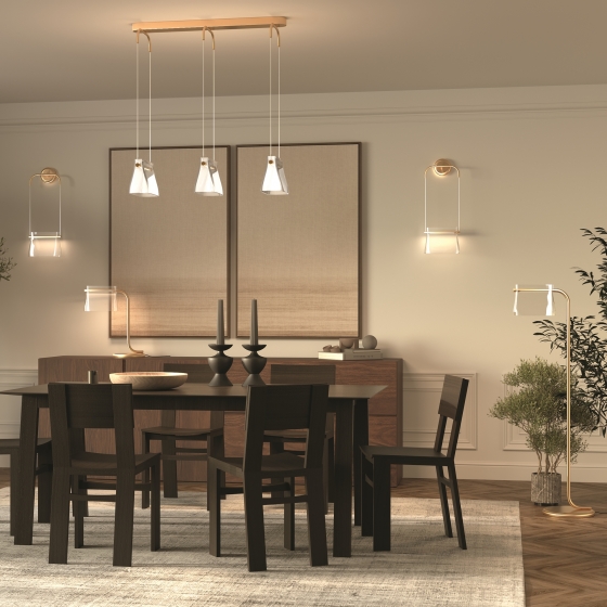 Настенный светильник Cabaret латунь, прозрачный абажур 14