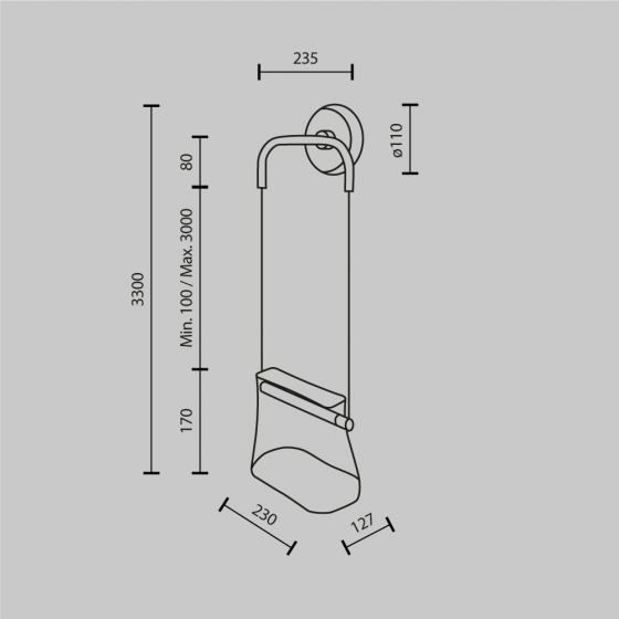 Настенный светильник Cabaret латунь, прозрачный абажур 16