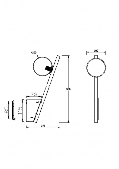 Настенный светильник Казимир золотой, белый абажур 2