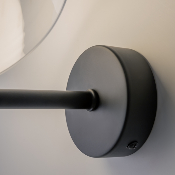 Настенный светильник Memory с прозрачным абажуром черный 3