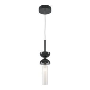 Подвесной светильник Kyoto черный, белый стеклянный абажур