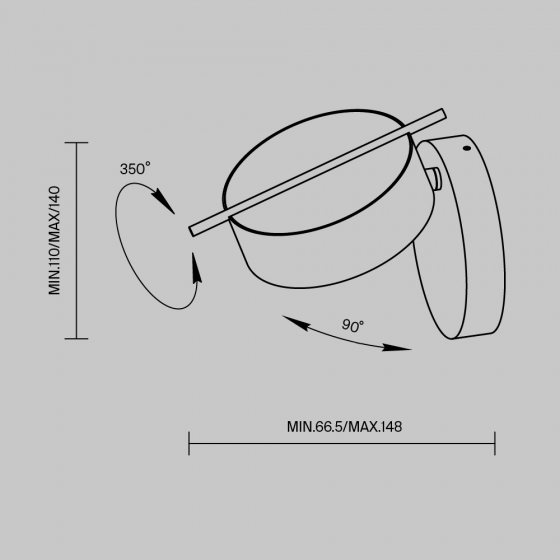 Настенный светильник Nuance черный 14