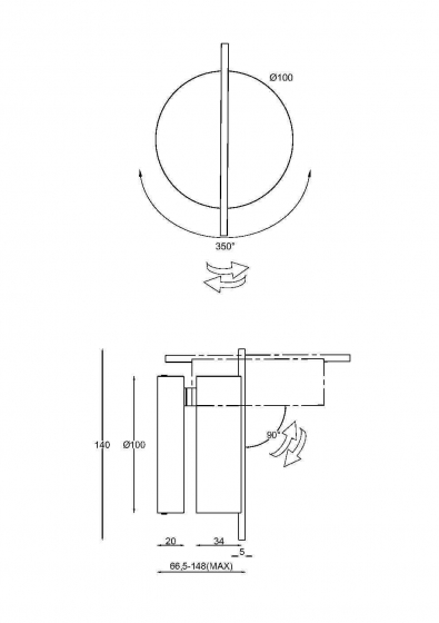 Настенный светильник Nuance белый и латунь 7