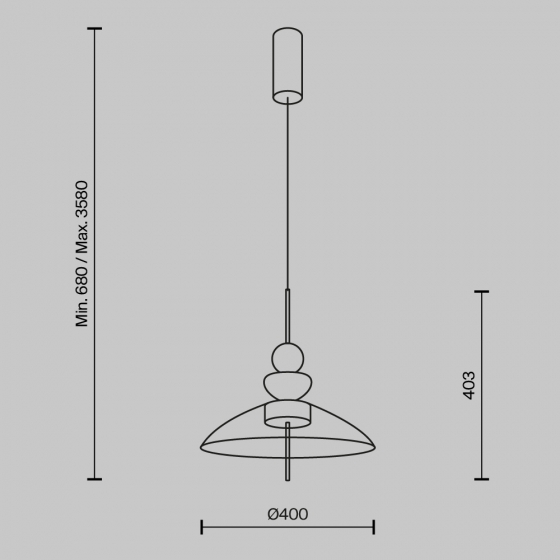 Подвесной светильник Bangkok черный, стекло серое 2