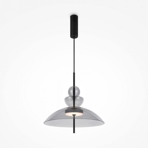 Подвесной светильник Bangkok черный, стекло серое 6