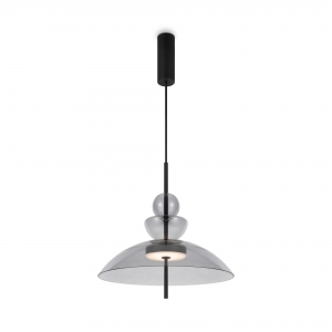 Подвесной светильник Bangkok черный, стекло серое