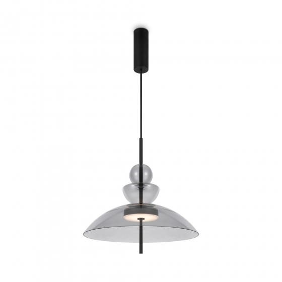 Подвесной светильник Bangkok черный, стекло серое 1