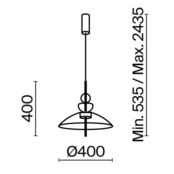 Подвесной светильник Bangkok черный, стекло серое 3
