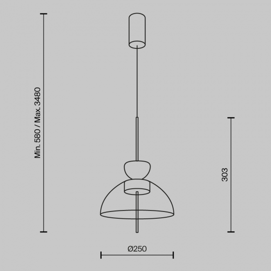 Подвесной светильник Bangkok черный, коньячный абажур 2