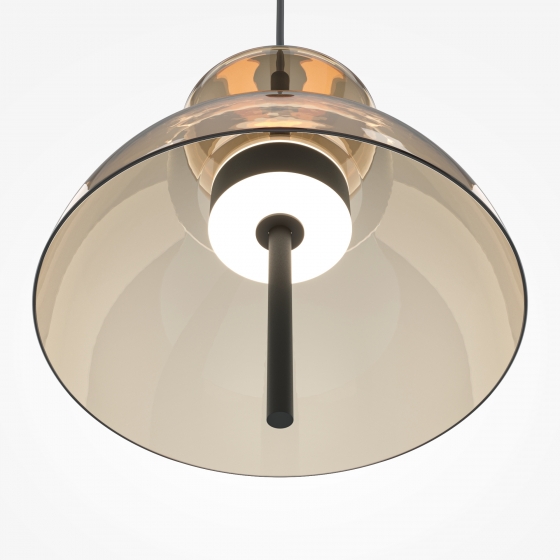 Подвесной светильник Bangkok черный, коньячный абажур 4