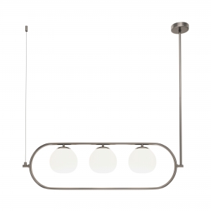 Подвесной светильник Erich никель, белый абажур