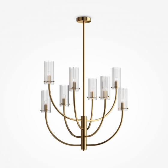 Подвесной светильник Arco латунь, 8 плафонов 1