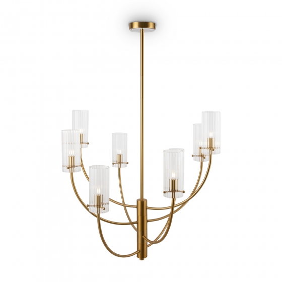 Подвесной светильник Arco латунь, 8 плафонов 2